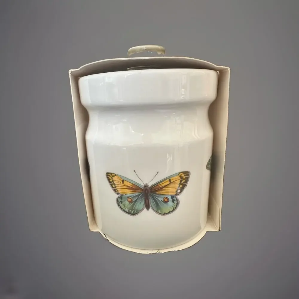 Portmeirion Botanic Garden Harmony 5” Canister Butterfly Made In England